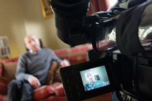 Media Inventions shooting additional footage of original stig, Perry McCarthy for a showreel DVD production